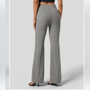 Halara High Waist Back Pocket Leggings Gray Flared Stretch Work Pants Women’s M